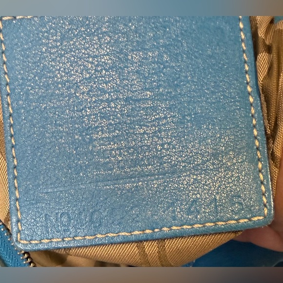 Coach Bleeker Slim Duffle Bag Blue Leather Tassel 2005 1415 Y2K - Picture 9 of 10